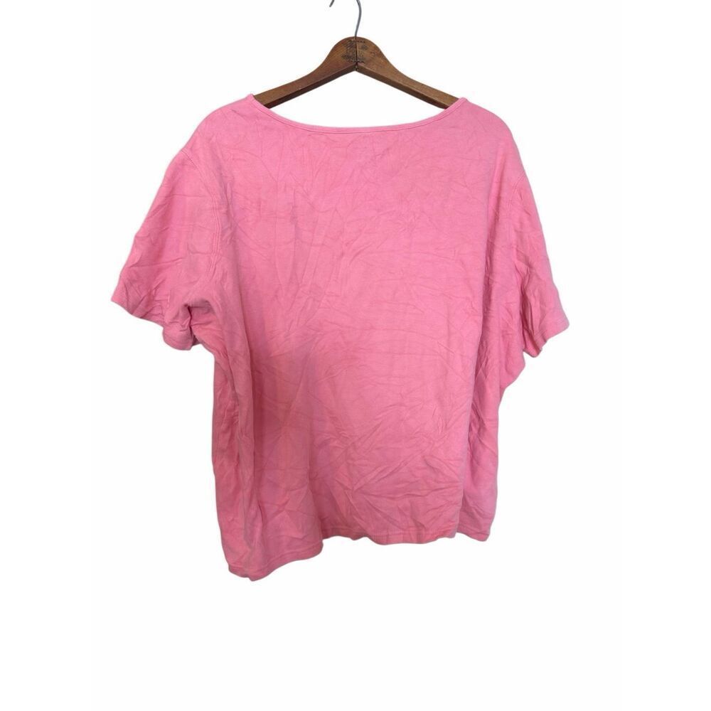 Basic Editions Embroidered Sunglasses Beach Short Sleeve T-Shirt Pink Size 2X - Picture 7 of 7